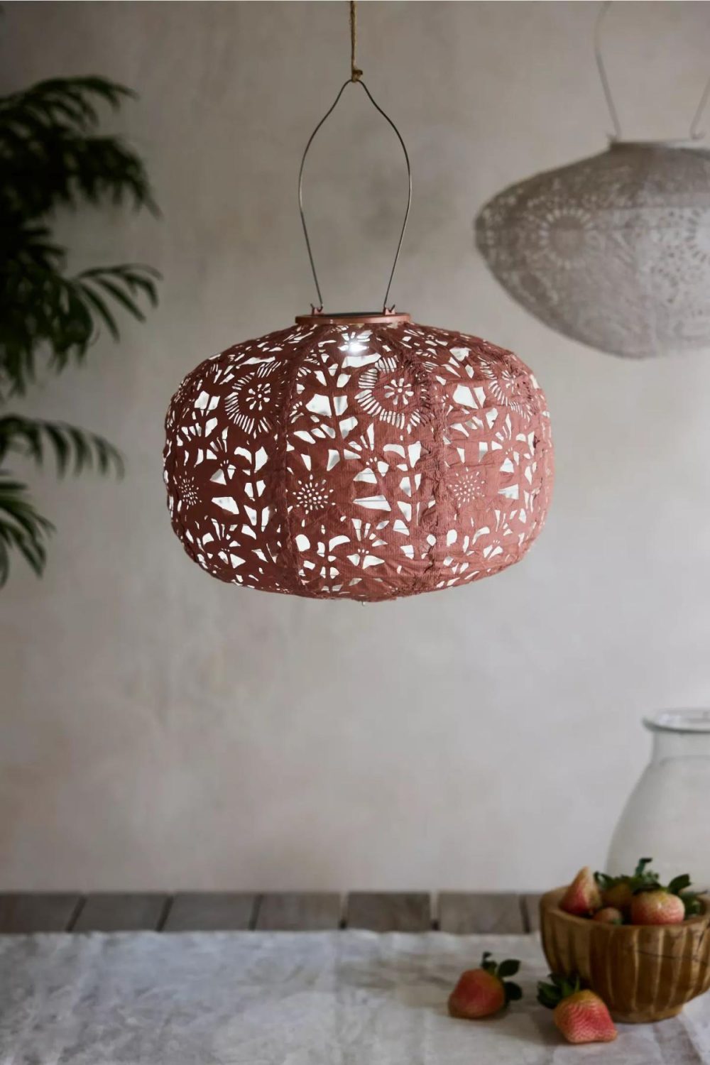 Outdoor Lighting | Stella Solar Lantern Raspberry Garden Outdoor Lighting