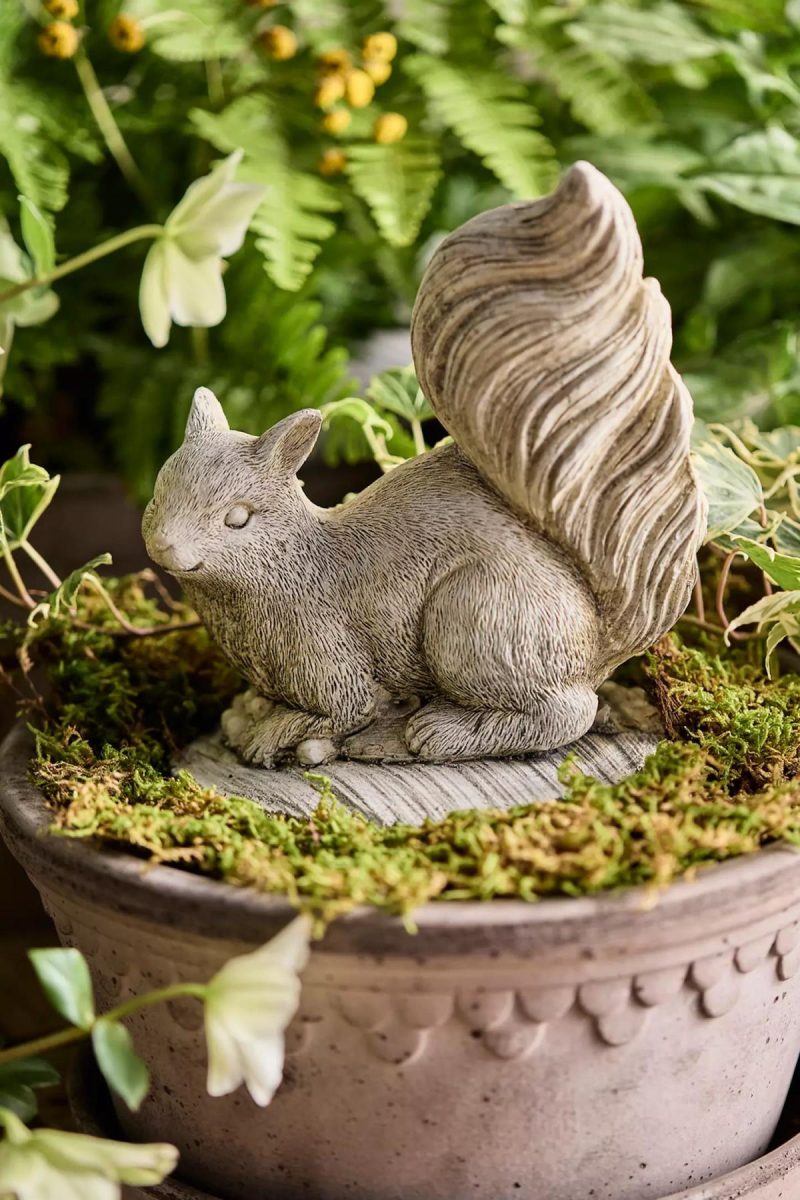 Garden Accents | Concrete Squirrel Natural Garden Garden Accents