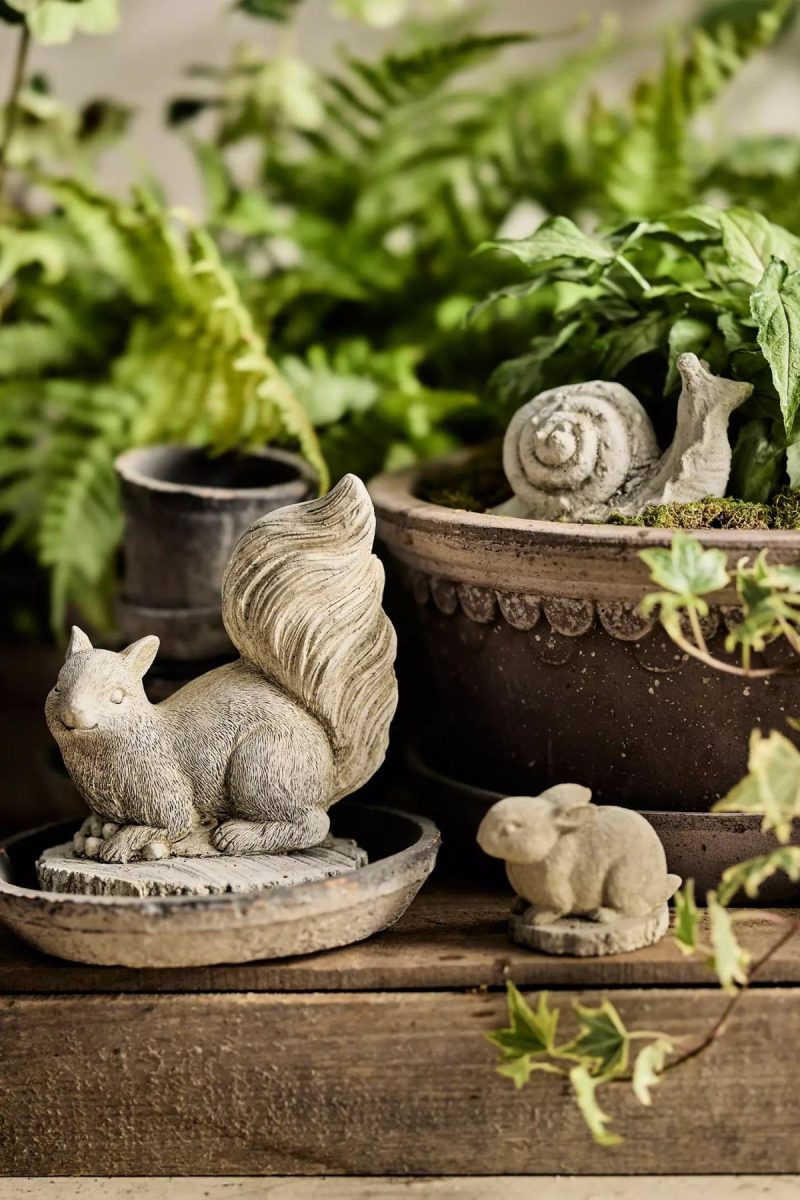 Garden Accents | Concrete Squirrel Natural Garden Garden Accents