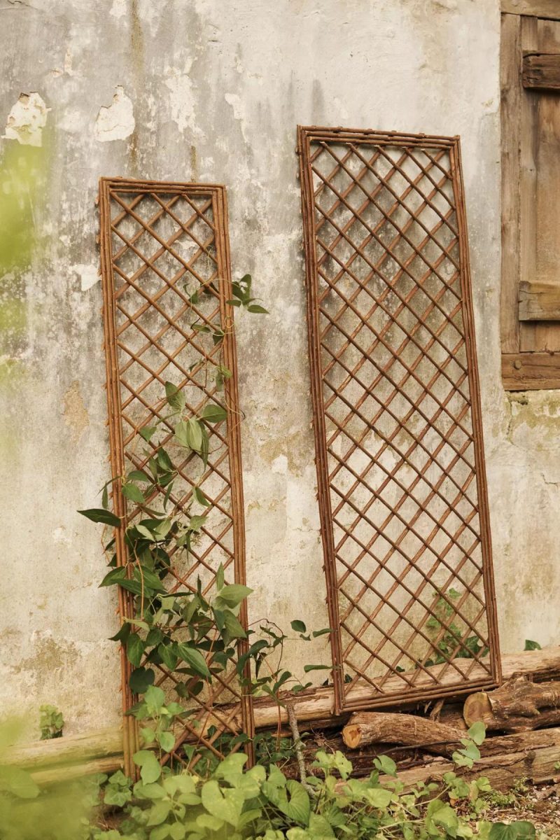 Garden Accents | Rectangle Willow Trellis, Large Natural Garden Garden Accents