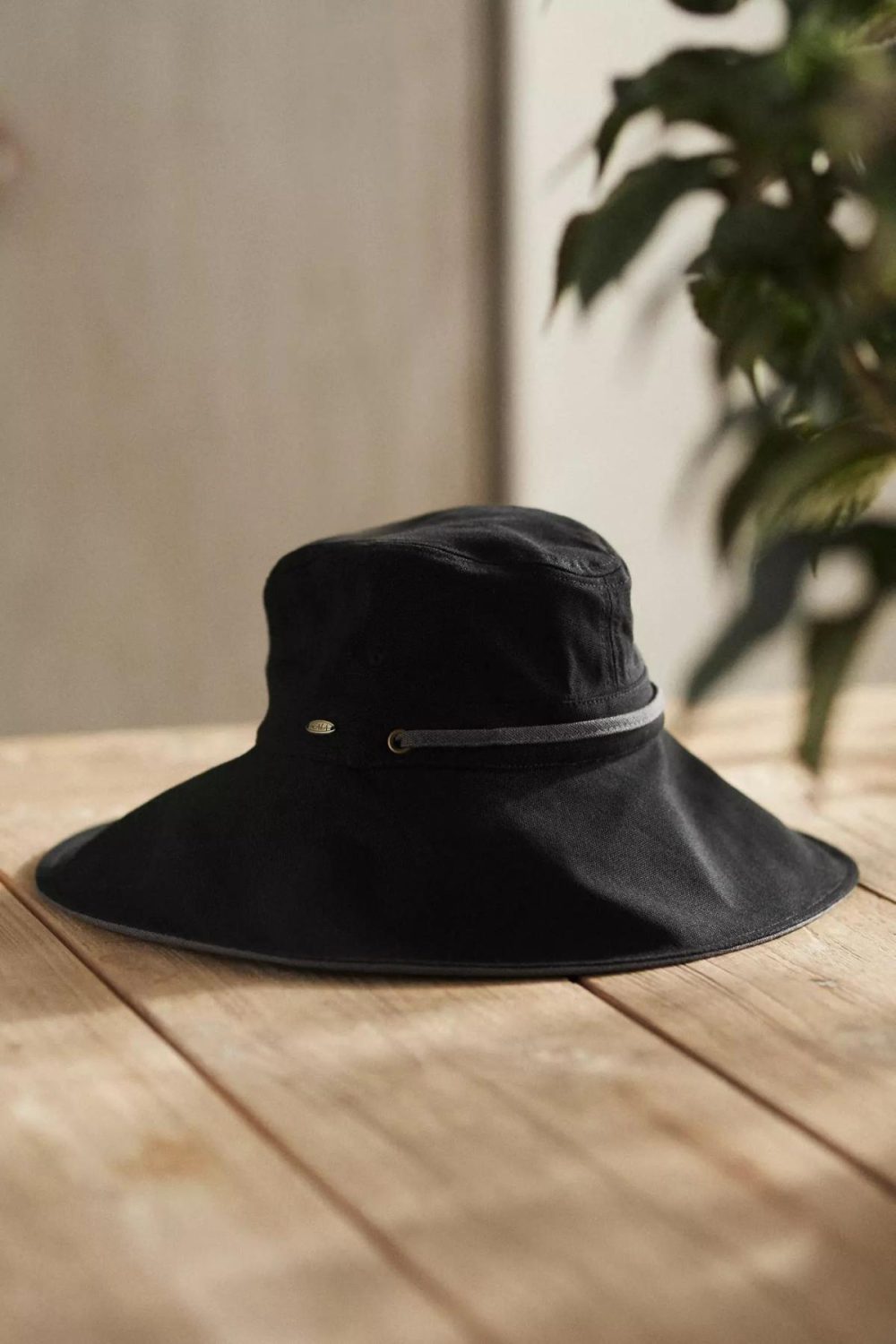 Garden Apparel | Floppy Brim Cotton Sun Hat Black Garden Black