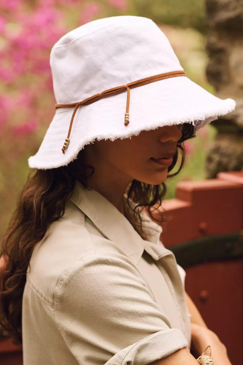 Garden Apparel | Fringed Cotton Bucket Hat White Garden Garden Apparel