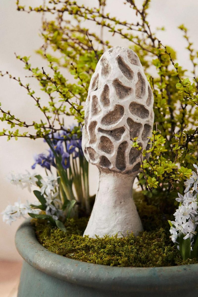 Garden Tools | Concrete Morel Mushroom Natural Garden Garden Accents