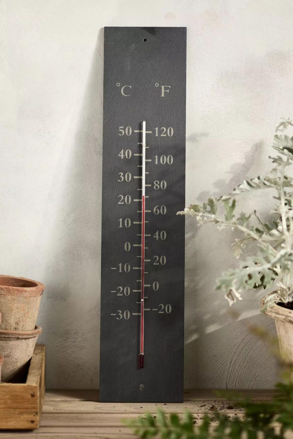 Garden Tools | Outdoor Slate Thermometer Dark Grey Garden Dark Grey