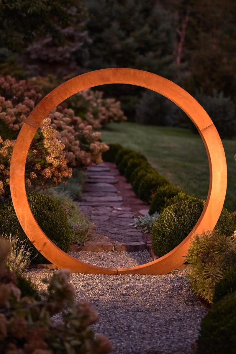 Garden Tools | Weathering Steel Moon Gate Natural Garden Garden Accents