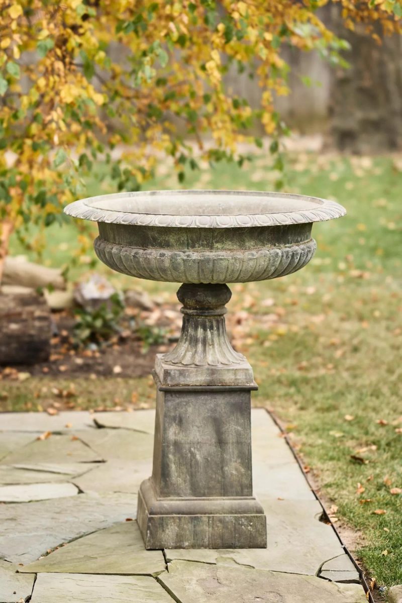 Outdoor Décor | Cast Iron Urn Planter Green Garden Outdoor Décor