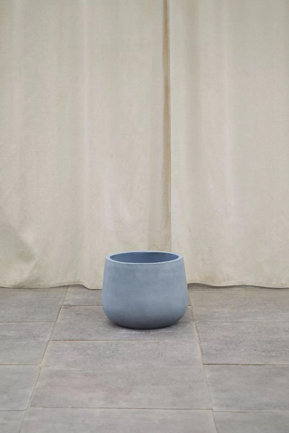 Outdoor Décor | Fiber Concrete Rounded Pot, 14 Slate Garden Outdoor Décor