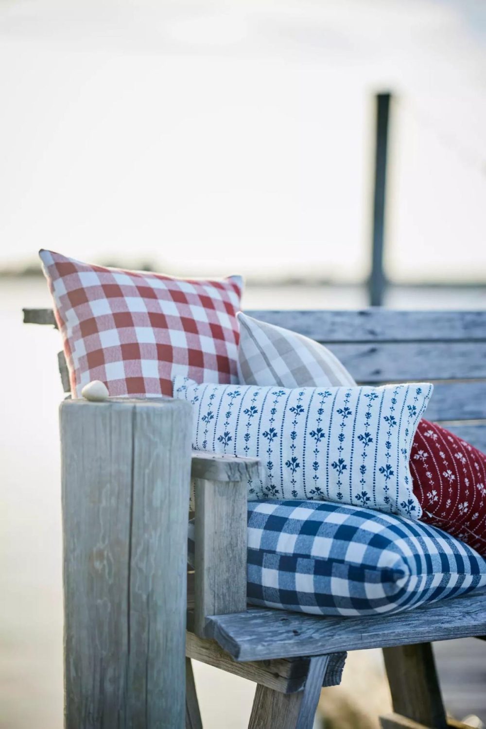 Outdoor Décor | Floral Stripe Outdoor Pillow, Blue Navy Garden Navy