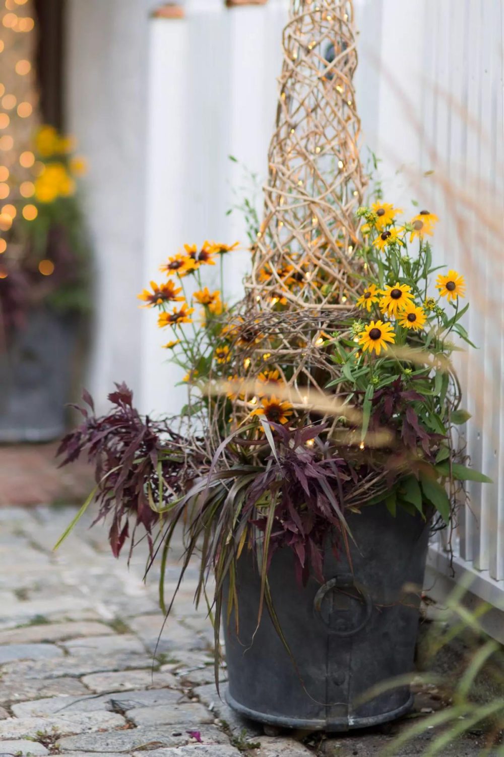 Outdoor Décor | Galvanized Ring Handle Planter, 17 Grey Garden Grey