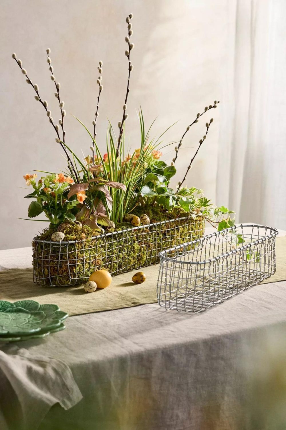 Outdoor Décor | Galvanized Wire Trough Natural Garden Natural