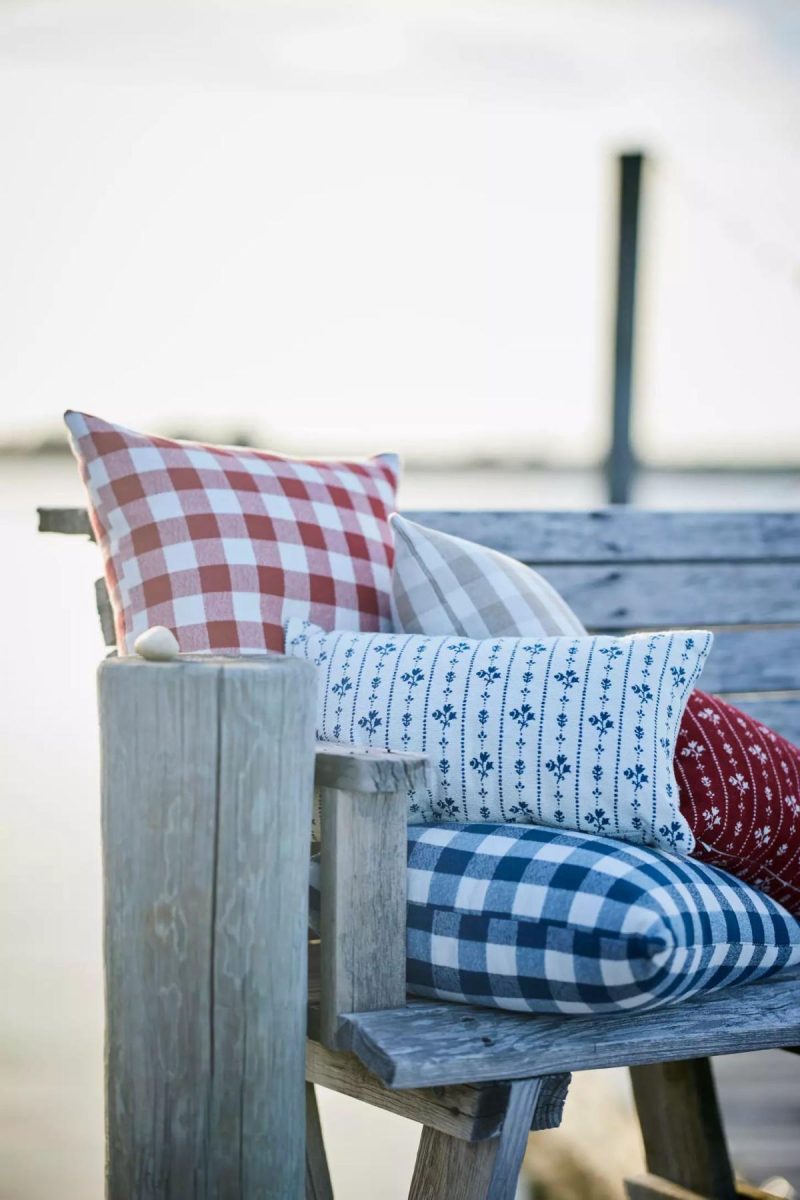 Outdoor Décor | Gingham Outdoor Pillow, Neutral Neutral Garden Neutral