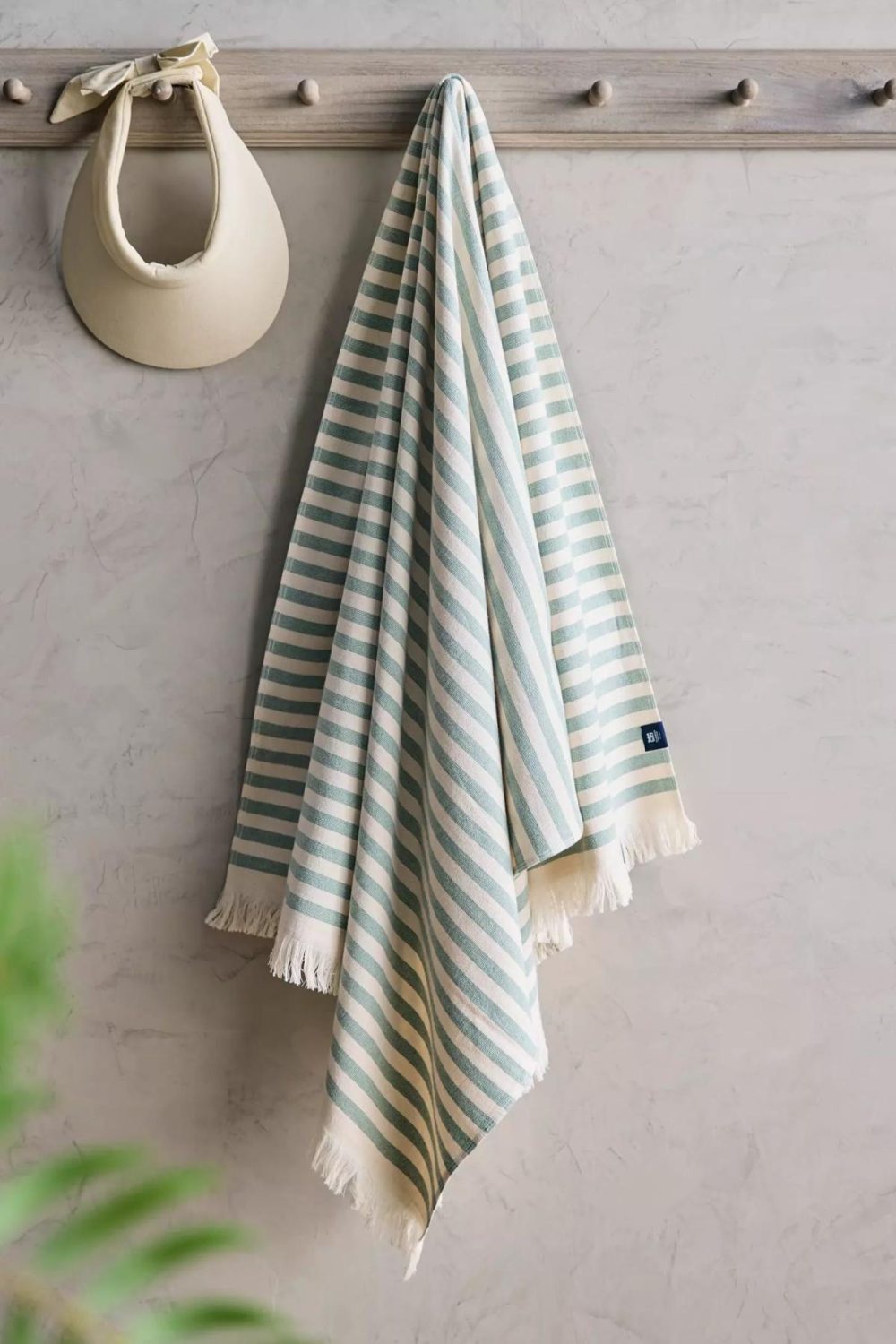 Outdoor Décor | Narrow Stripe Cotton Beach Towel Moss Garden Moss