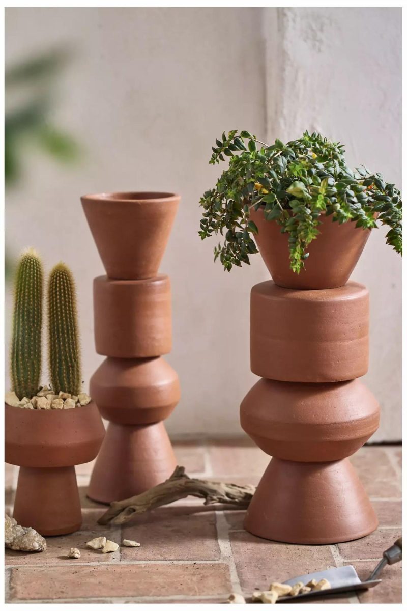 Outdoor Décor | Pedestal Bowl Terracotta Planter Natural Garden Natural