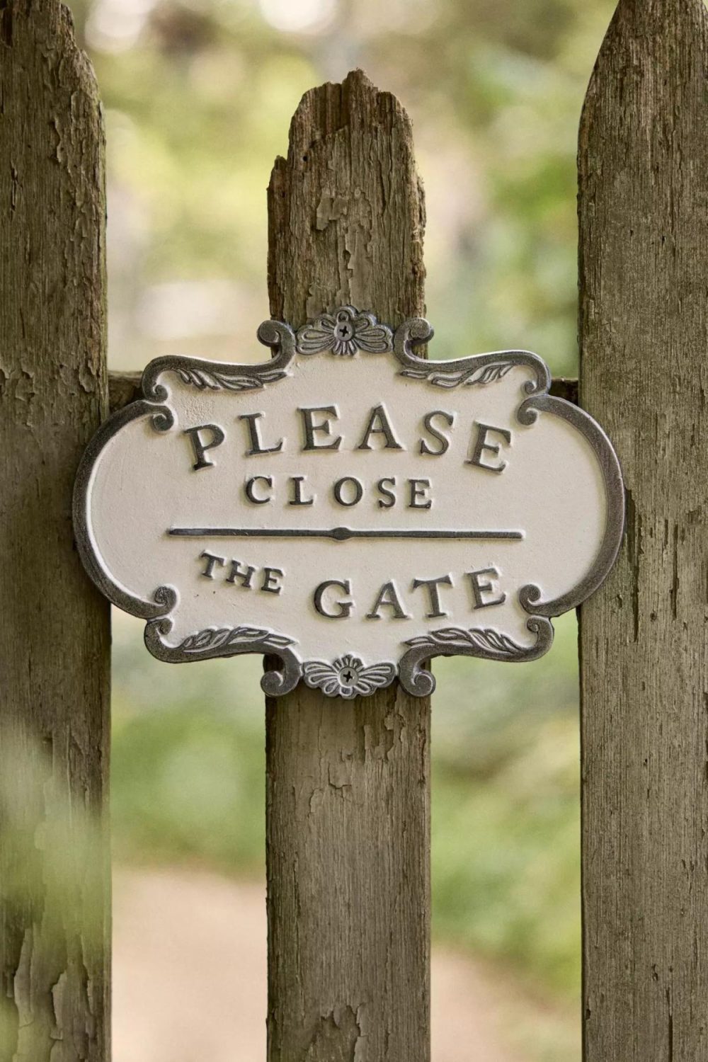 Outdoor Décor | Please Close the Gate Sign White Garden Garden Accents