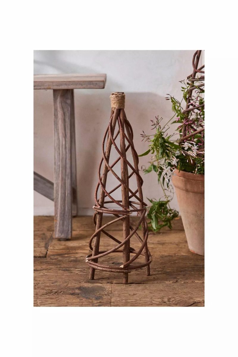 Outdoor Décor | Woven Willow Mini Garden Obelisk Natural Garden Garden Accents