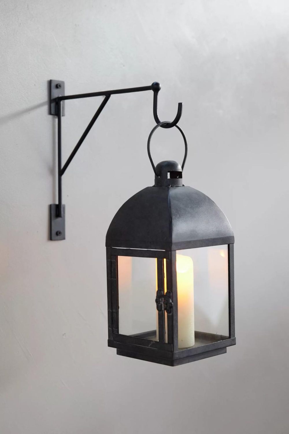 Outdoor Lighting | Angle Iron Lantern Bracket Black Garden Black