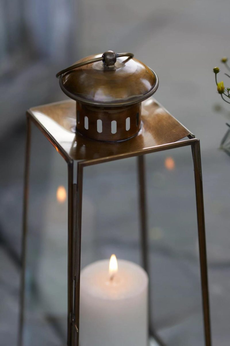 Outdoor Lighting | Brass Pyramid Lantern, Extra Tall Bronze Garden Bronze