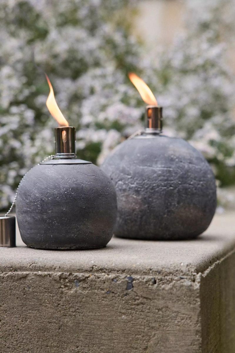 Outdoor Lighting | Concrete Sphere Oil Burner Assorted Garden Assorted