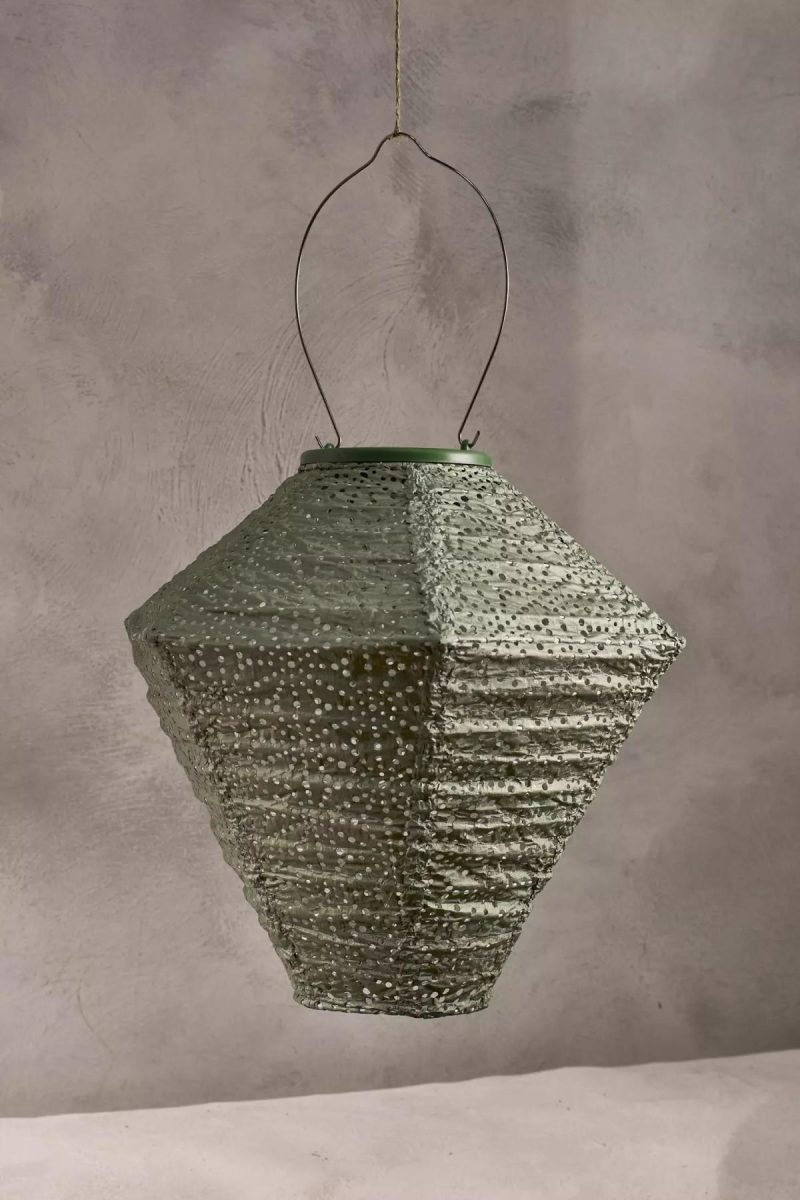 Outdoor Lighting | Floral Lace Battery Lantern, Diamond Holly Garden Holly