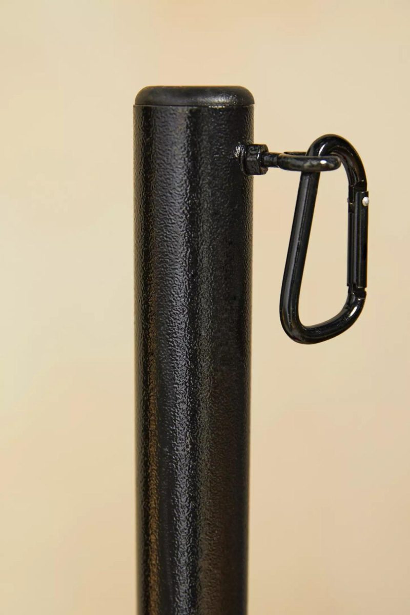 Outdoor Lighting | Outdoor Light Strand Pole with Brackets Black Garden Black