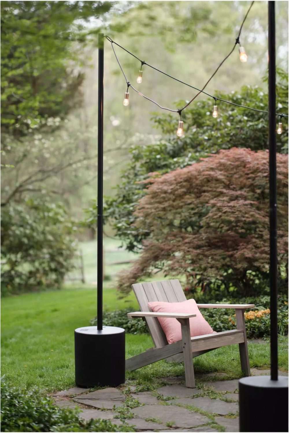 Outdoor Lighting | Outdoor Light Strand Pole with Tank Black Garden Black