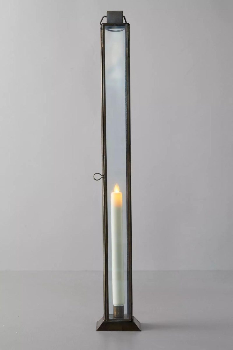 Outdoor Lighting | Tall Lantern Taper Holder Bronze Garden Bronze