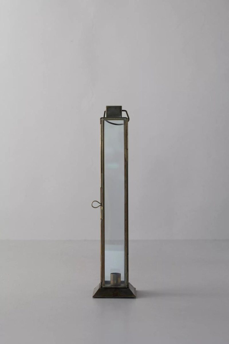 Outdoor Lighting | Tall Lantern Taper Holder Bronze Garden Bronze