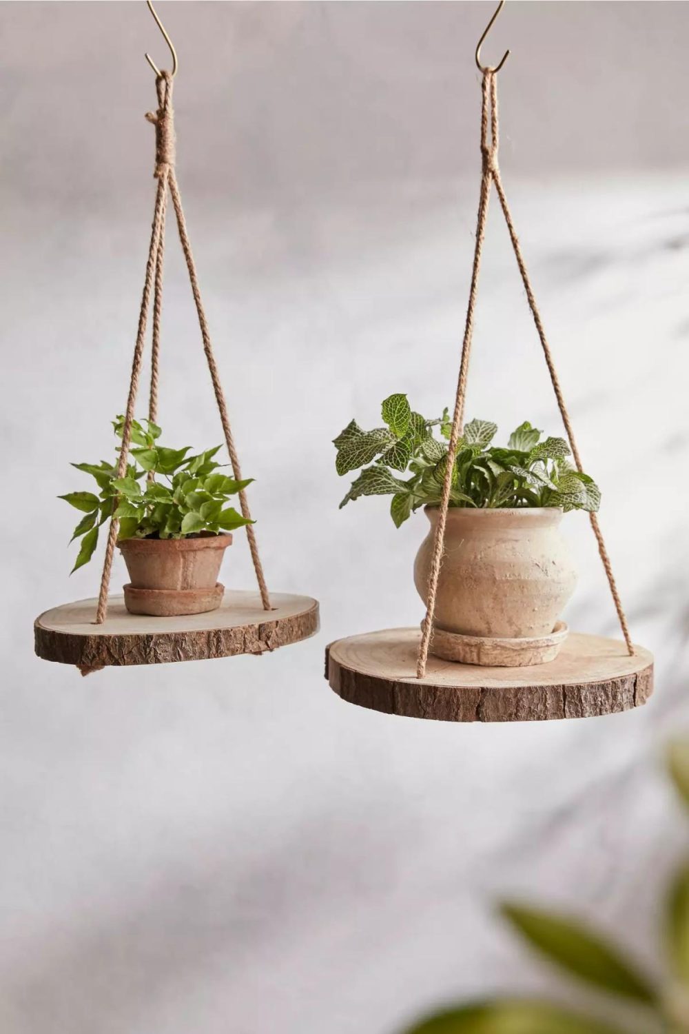 Plant Stands | Wood Platform Planter Hanger Natural Garden Natural