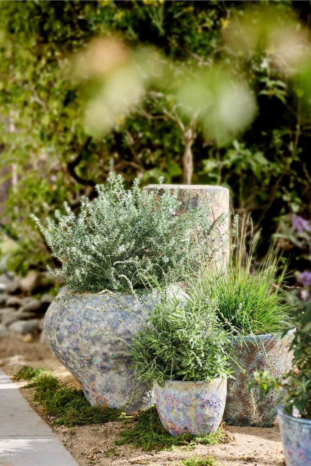 Planters | Barnacle Curved Jar Planter Blue Garden Blue