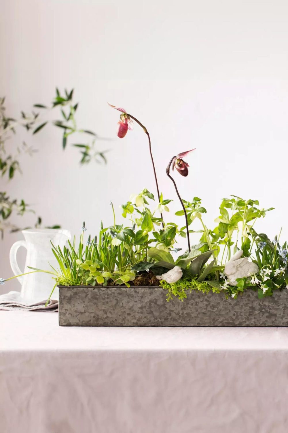 Planters | Habit + Form Rectangle Trough, Medium Silver Garden Outdoor Décor