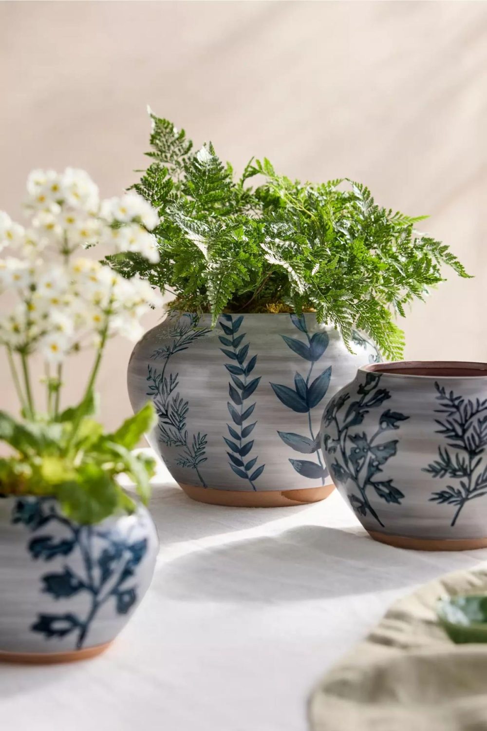 Planters | Indigo Floral Jar Planter A/S Garden A/S