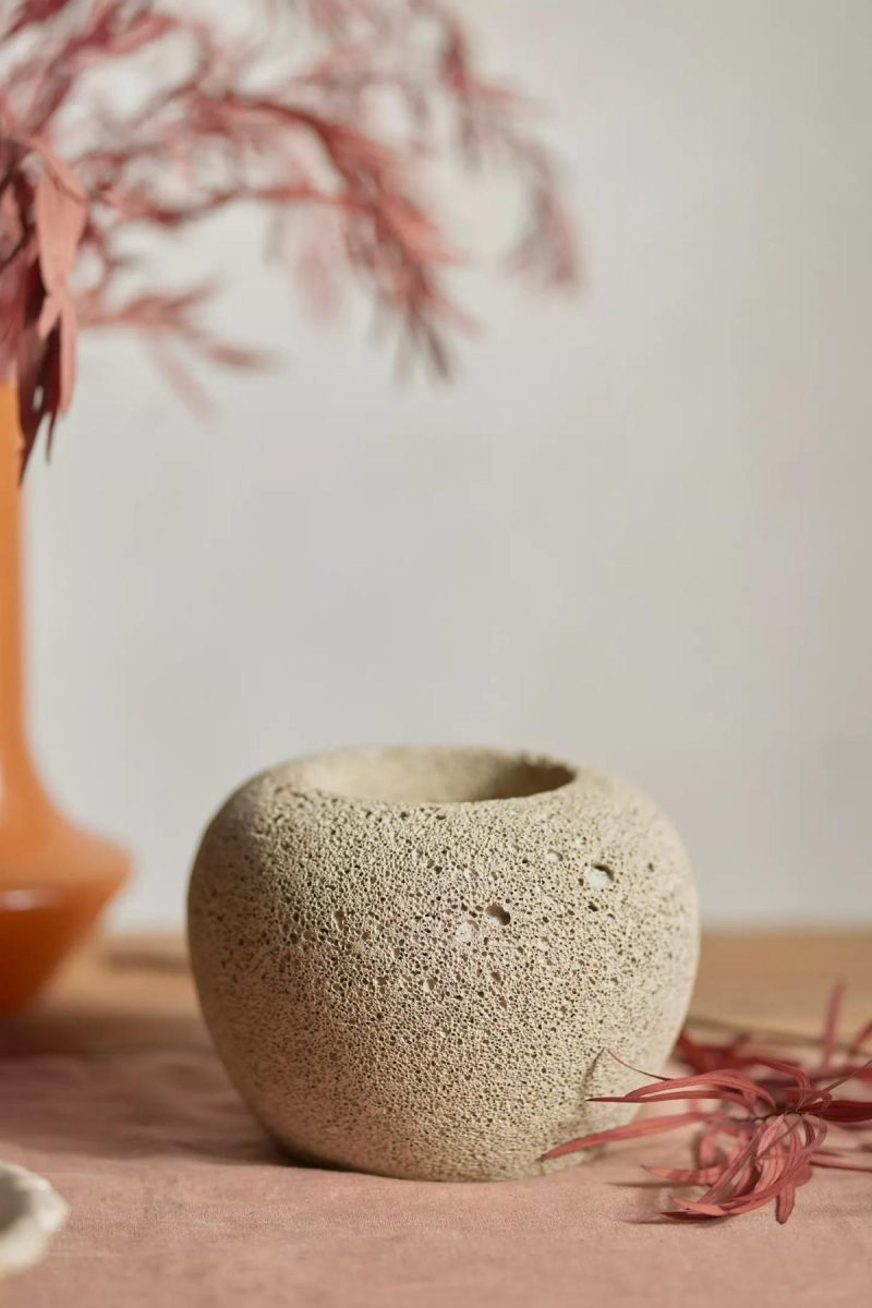 Planters | Lava Concrete Low Egg Planter Natural Garden Natural