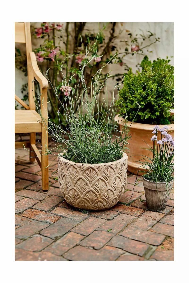 Planters | Paloma Ceramic Bowl Planter, 18 Natural Garden Natural