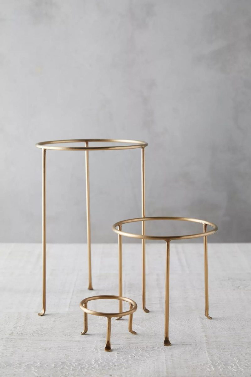 Planters | Solid Brass Plant Stand, Short Bronze Garden Bronze