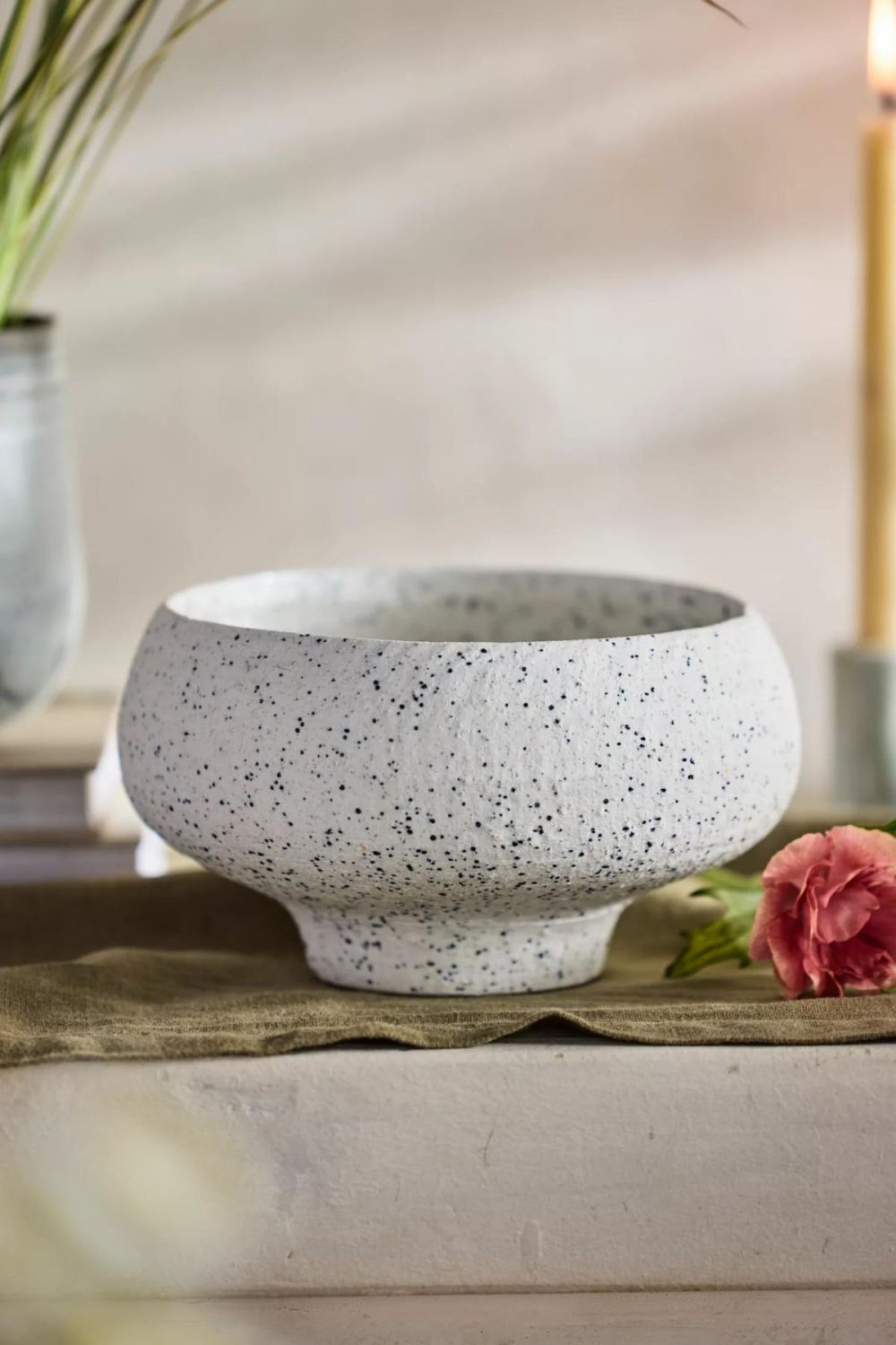 Planters | Stoneware Sphere Urn White Garden Planters