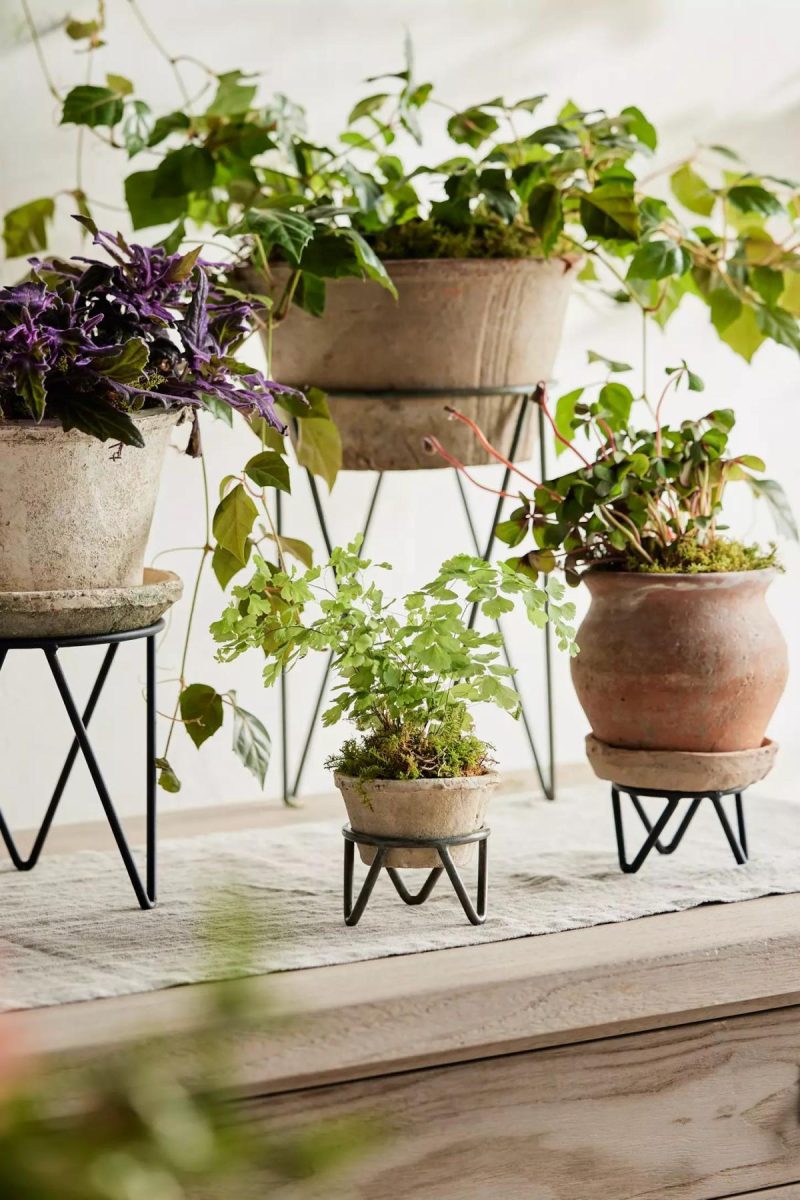 Planters | Tripod Plant Stand, Medium Black Garden Black