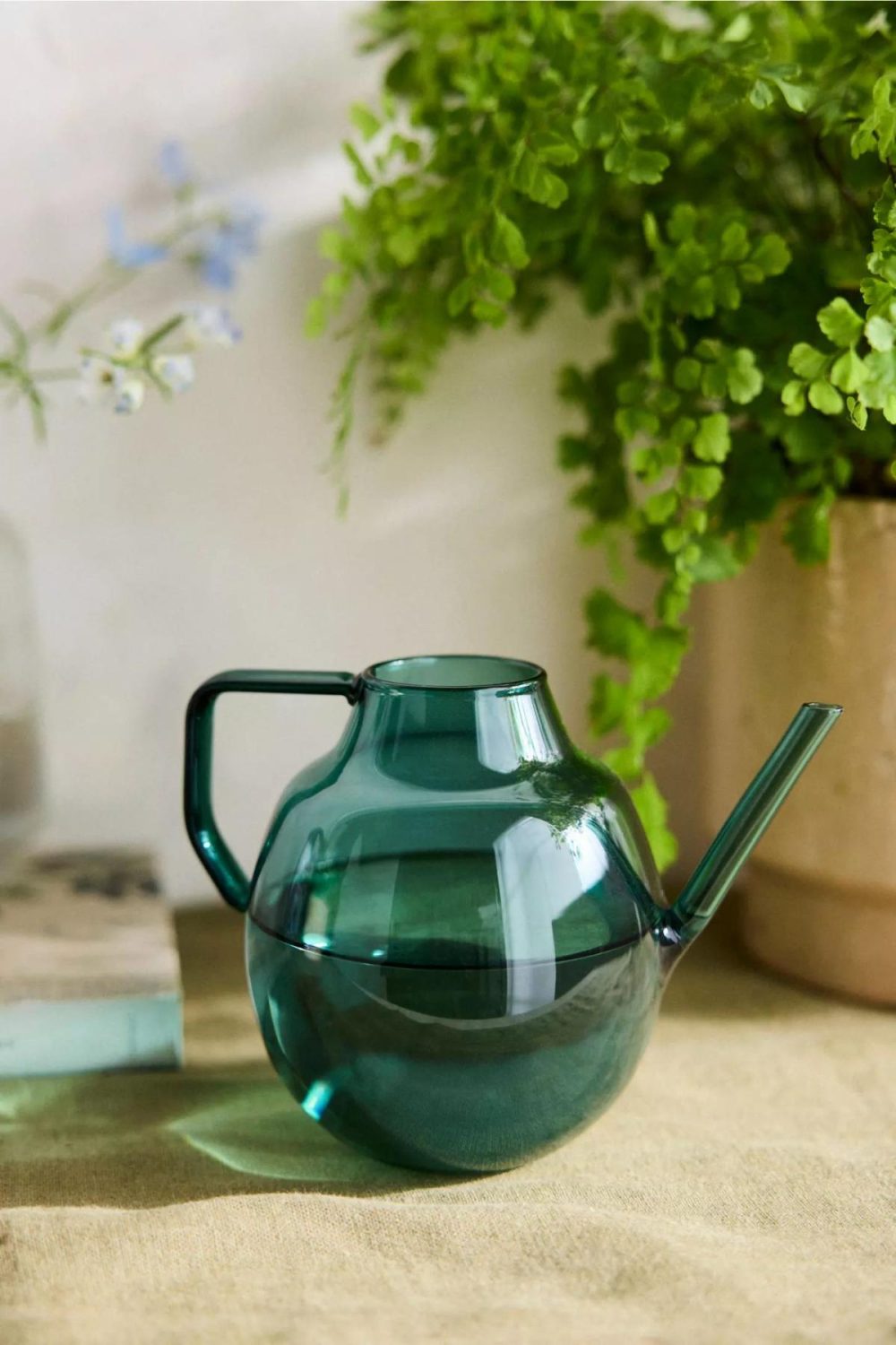 Watering Cans + Hoses | Turquoise Glass Watering Can Assorted Garden Assorted